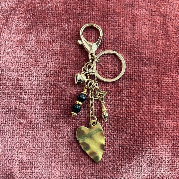 GOLD HEART Bag Charm Dangle Beads - Picture 5 of 7